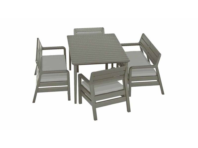 Delano m�anyag kerti b�tor szett �tkez� asztallal cappuccino - homok